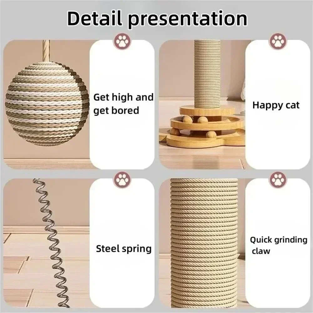 Sisal Scratching Balls Wooden Cat Turntable Toy TrendyPet's Zone
