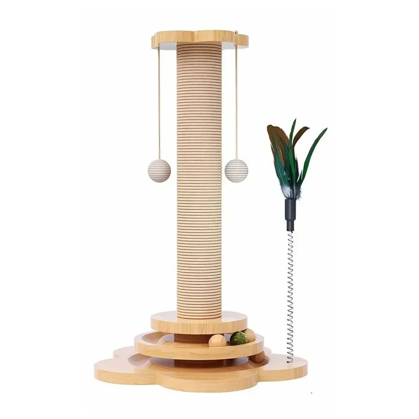Sisal Scratching Balls Wooden Cat Turntable Toy TrendyPet's Zone