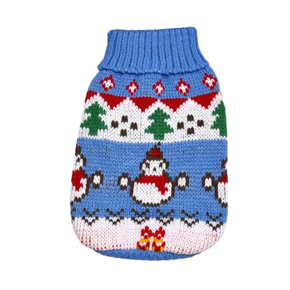 Sky blue knitted pet sweater for dogs and cats, warm winter clothes by TrendyPet's Zone, cozy and stylish pet winter apparel.