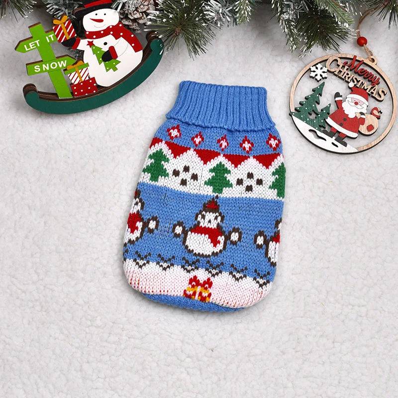 Sky Blue Warm Knitted Pet Dogs Cats Sweater Winter Clothes - TrendyPet's Zone
