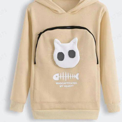 Yellow Soil Fish Print High Quality Sweatshirt Cat Dog Lovers Hoodies Kangaroo Pet Paw Ears Cuddle Pouch Pullovers TRENDYPET'S ZONE