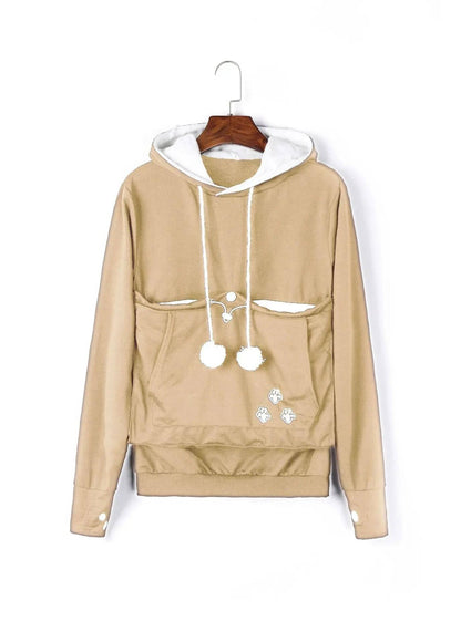 Yellow Soil Paw Print High Quality Sweatshirt Cat Dog Lovers Hoodies Kangaroo Pet Paw Ears Cuddle Pouch Pullovers TRENDYPET'S ZONE