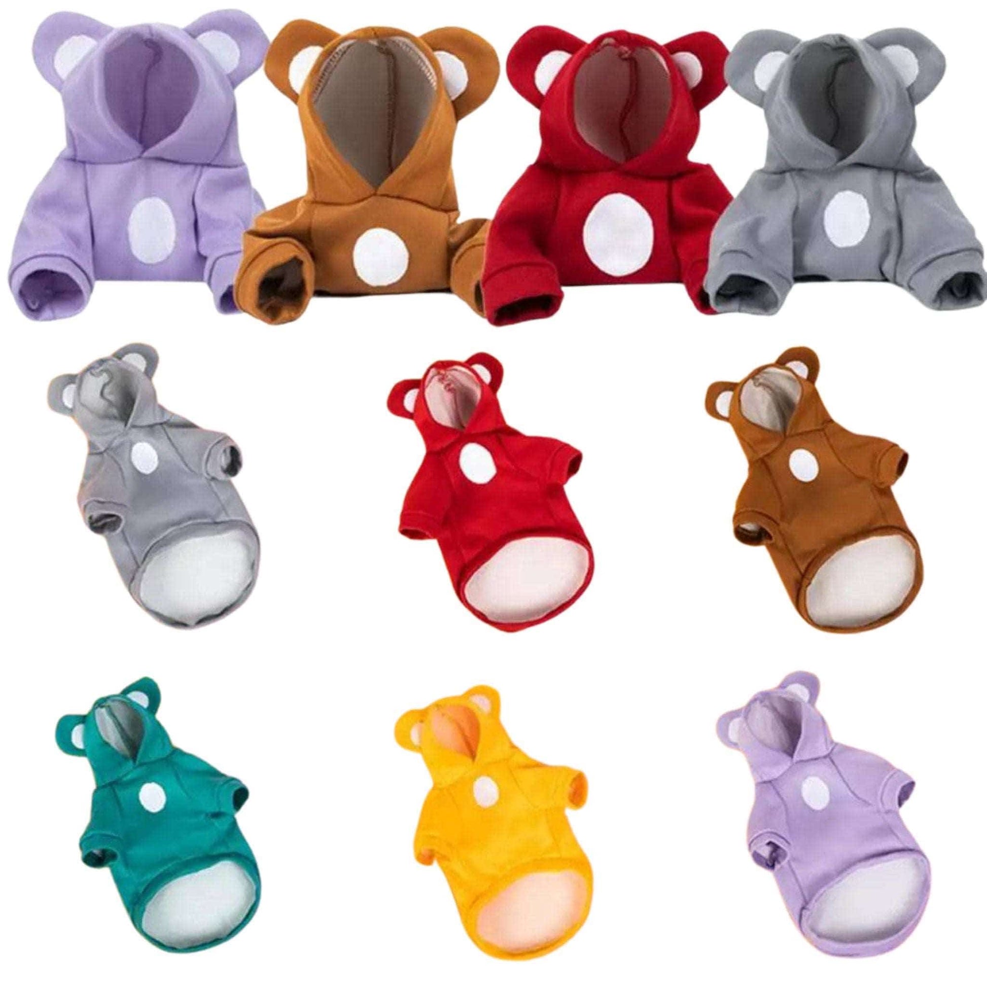 Solid Red Color Bear Ears Two-legged Sweatshirt for Pets - TrendyPet's Zone