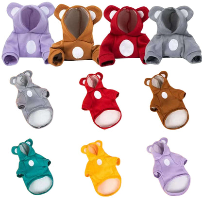 Solid Red Color Bear Ears Two-legged Sweatshirt for Pets - TrendyPet's Zone