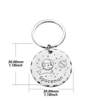 Space bottle cap design customized dog and cat ID tags with engraved name and address, pet collar accessory by TrendyPet's Zone.