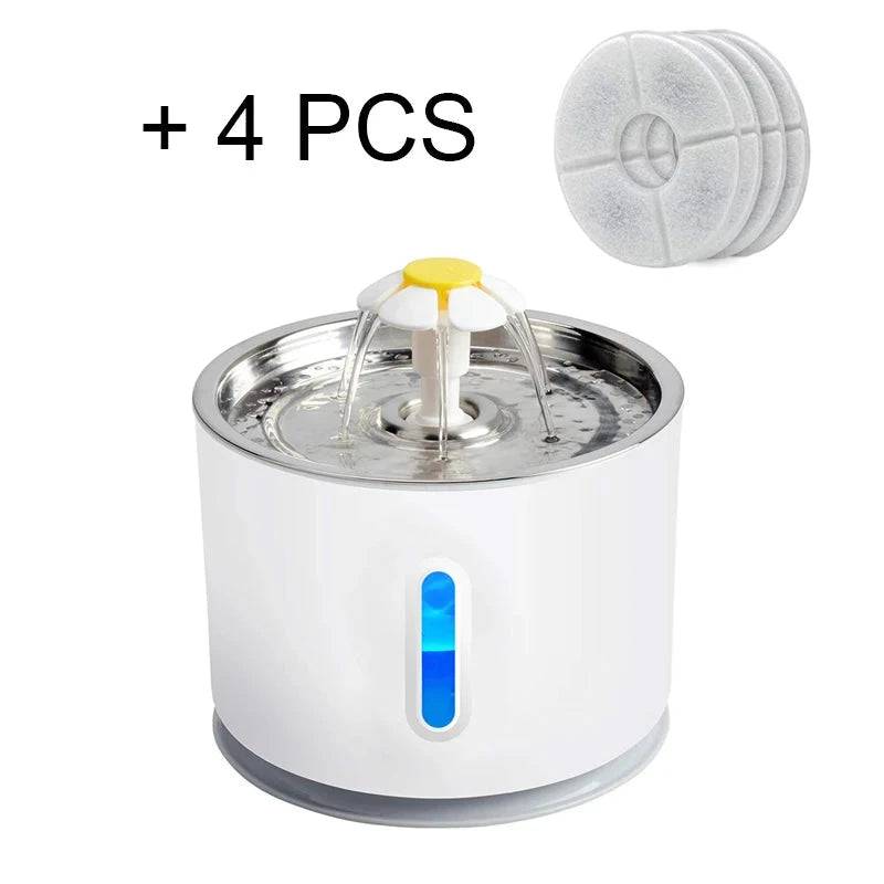Steel Cat Water Fountain Dog Drink Bowl Active Carbon Filter Automatic Pet Drinking Electric Dispenser Bowls USB Powered - TrendyPet's Zone