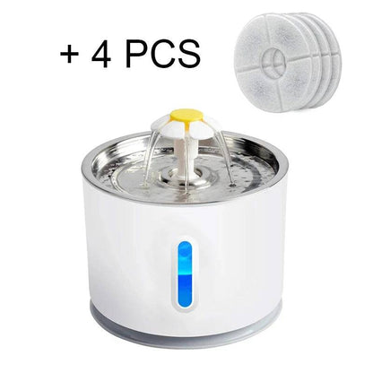 Steel Cat Water Fountain Dog Drink Bowl Active Carbon Filter Automatic Pet Drinking Electric Dispenser Bowls USB Powered - TrendyPet's Zone