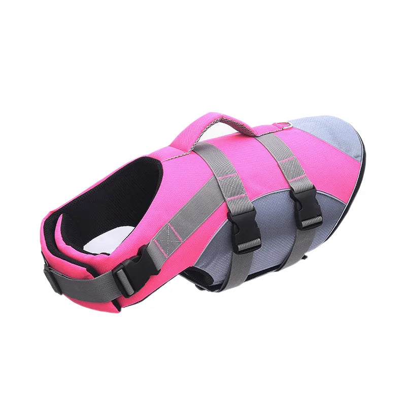 Reflective dog life jacket from TrendyPet's Zone, summer swim suit for dogs with bright, safety-enhancing reflective material.