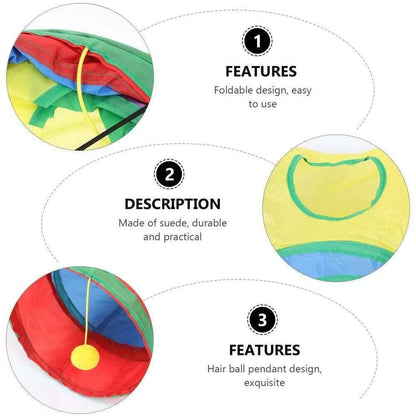 T-Shape Cat Kitten Tube Play Toy for Indoor Outdoor Puzzle Do more Exercising Hiding Training and Running With A Yellow Fun Ball and 1 Hole - TrendyPet's Zone