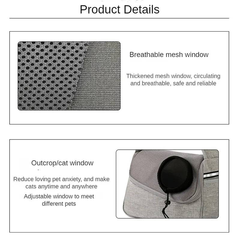 Blue Portable Bag Pet Crossbody Bag Dog Cat One Shoulder Carrier Breathable Mesh Puppy Kitten Handbag TRENDYPET'S ZONE