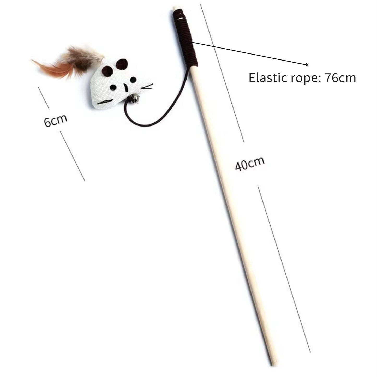 Triangle Cat Teaser Feather Toys Kitten Funny Rod Wand Toys Wood Pet Toys Interactive Stick - TrendyPet's Zone