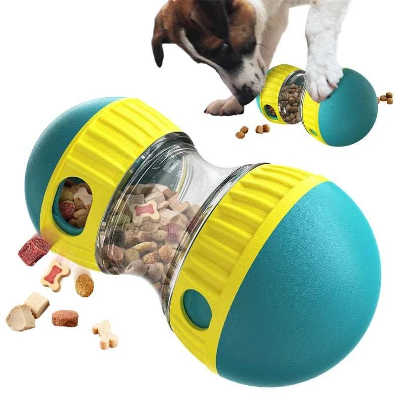 Turquoise Dog Puppy Toys Increase Intelligence Elliptical Track Rolling Ball Leaky Food Develop Good Habits Sturdy Durable Interactive Pets Toys - TrendyPet's Zone