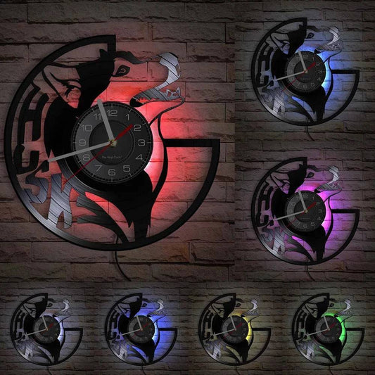 Vinyl Record Wall Clock Vinyl Record (LED) Arctic Home Decor Breed Pet Art Siberian Husky Dog Nice Gift for Dog Lovers - TrendyPet's Zone