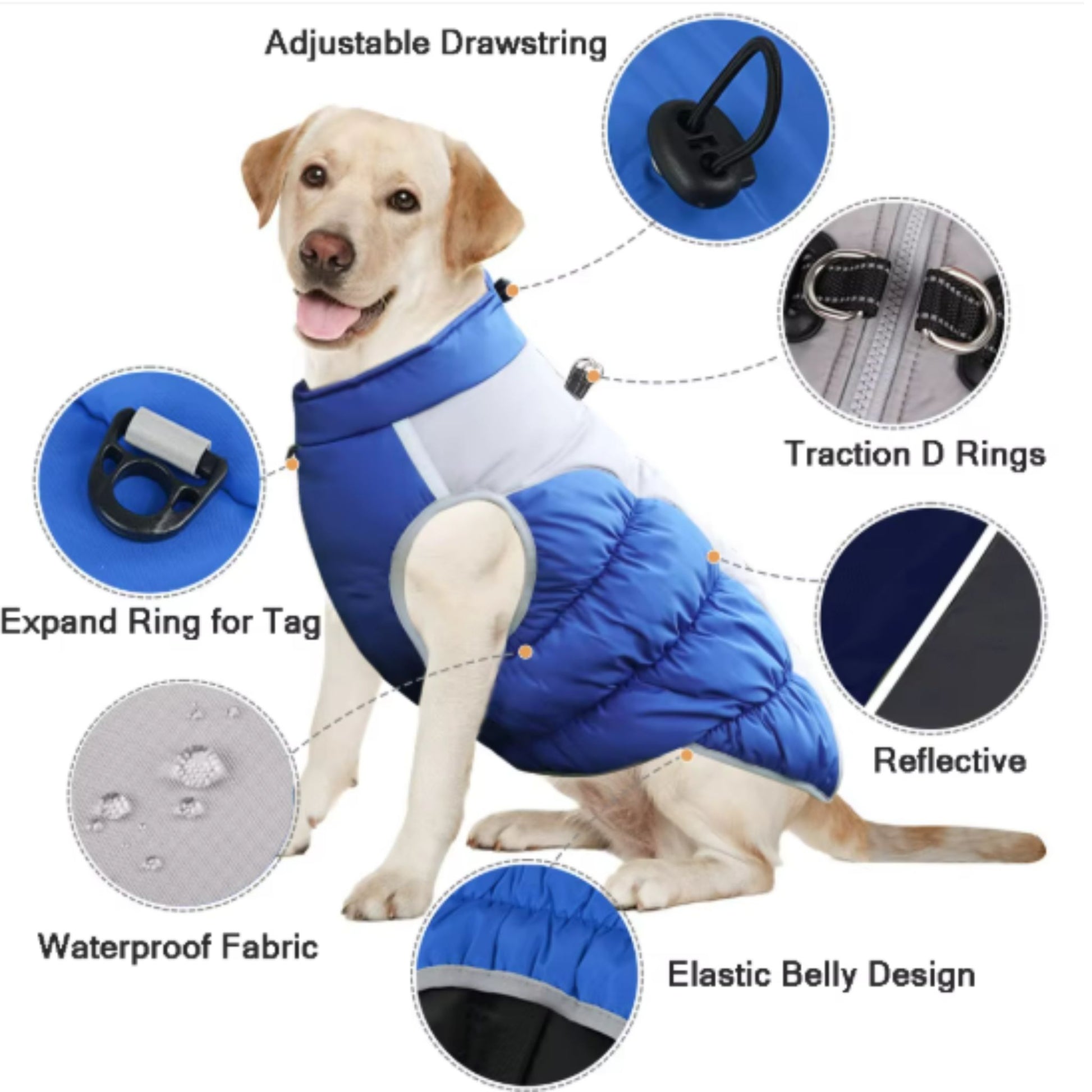 Black Warm Jacket Waterproof Clothes For Dog Winter Pet Costume Coat Vest - TrendyPet's Zone