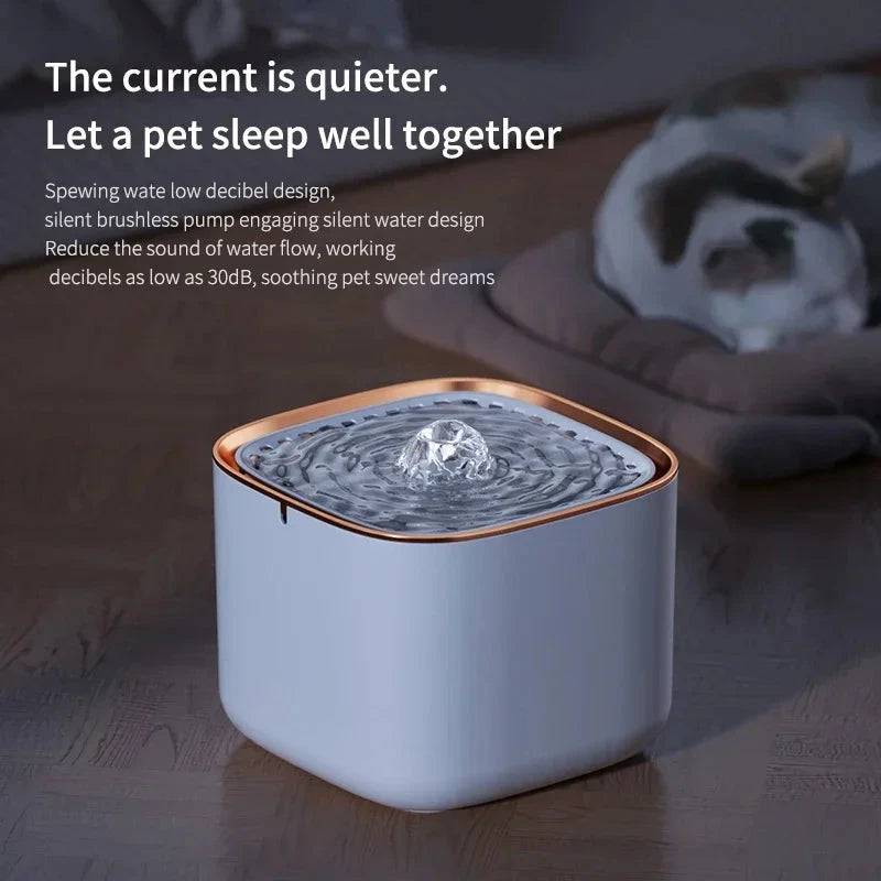 White 3L Automatic Cat Water Fountain with LED Light Ultra Silent USB Kitten Electric Mute Water Feeder Pet Drinking Water Fountain TRENDYPET'S ZONE