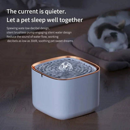 White 3L Automatic Cat Water Fountain with LED Light Ultra Silent USB Kitten Electric Mute Water Feeder Pet Drinking Water Fountain TRENDYPET'S ZONE