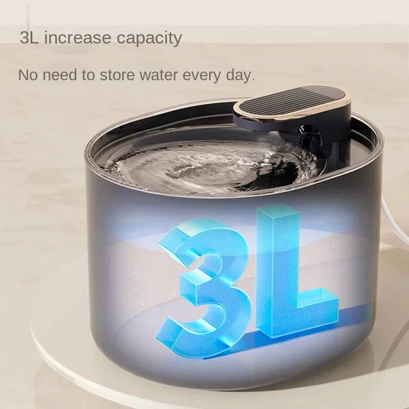 White 3L automatic pet water fountain by TrendyPet's Zone with LED light, ultra-silent operation, USB-powered for cats and kittens.
