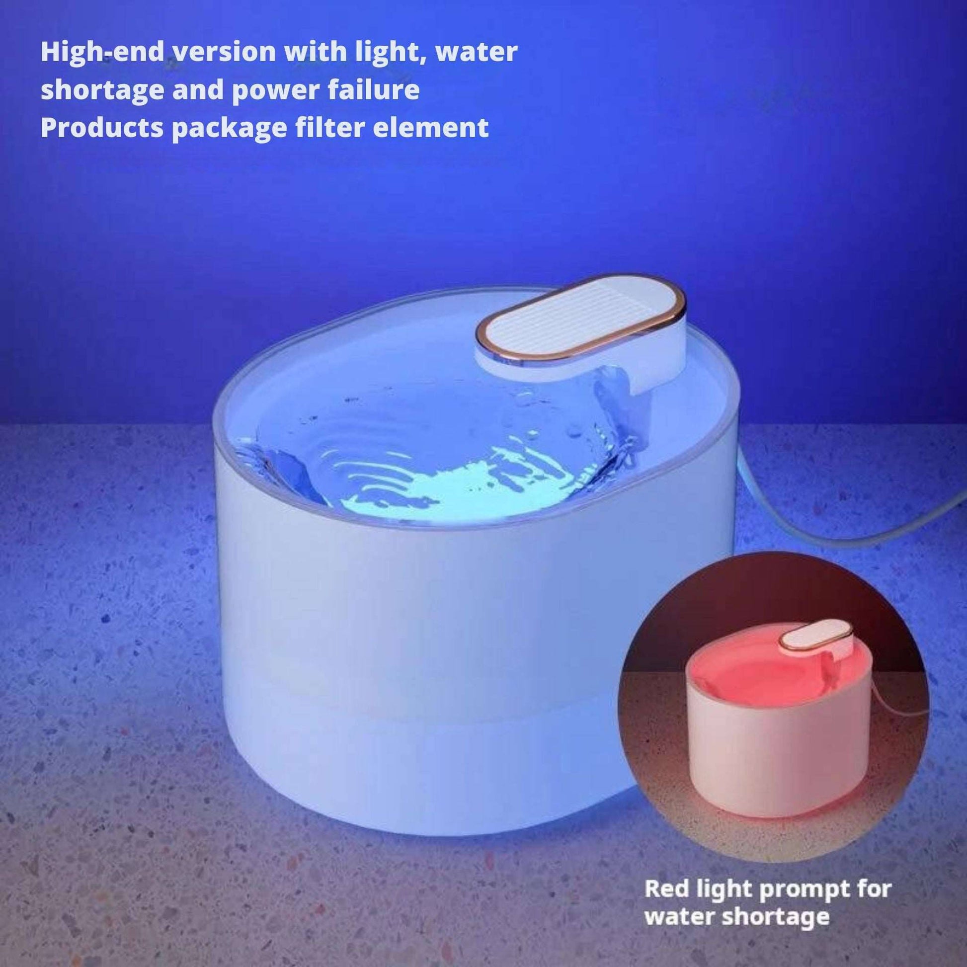 White 3L Pet Automatic Water Fountain With LED Light Ultra Silent Cat Drinking Water Fountain USB Kitten Electric Mute Pet Water Feeder - TrendyPet's Zone