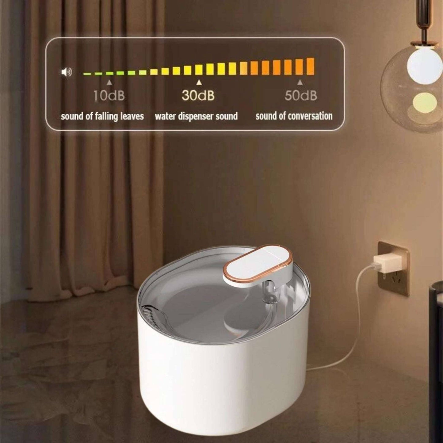 White 3L Pet Automatic Water Fountain With LED Light Ultra Silent Cat Drinking Water Fountain USB Kitten Electric Mute Pet Water Feeder - TrendyPet's Zone
