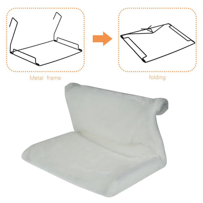White collapsible cat hammock bed hanging on radiator cradle by TrendyPet's Zone, cozy and space-saving for cats.