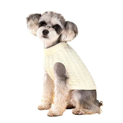 White Winter Pet Sweaters Turtleneck Knitted Vest Coat - TrendyPet's Zone