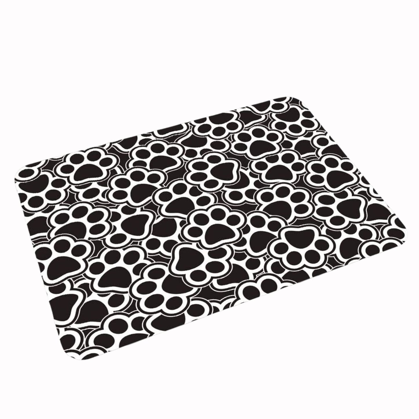White Dog Paw Print Rug Cute Pattern Carpet Mat for Living Room, Bedroom & Entryway TrendyPet's Zone