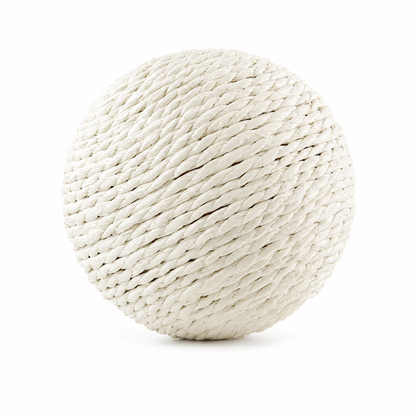 White 10cm sisal cat scratching ball by TrendyPet's Zone, designed for kittens to scratch and play with interactive motion