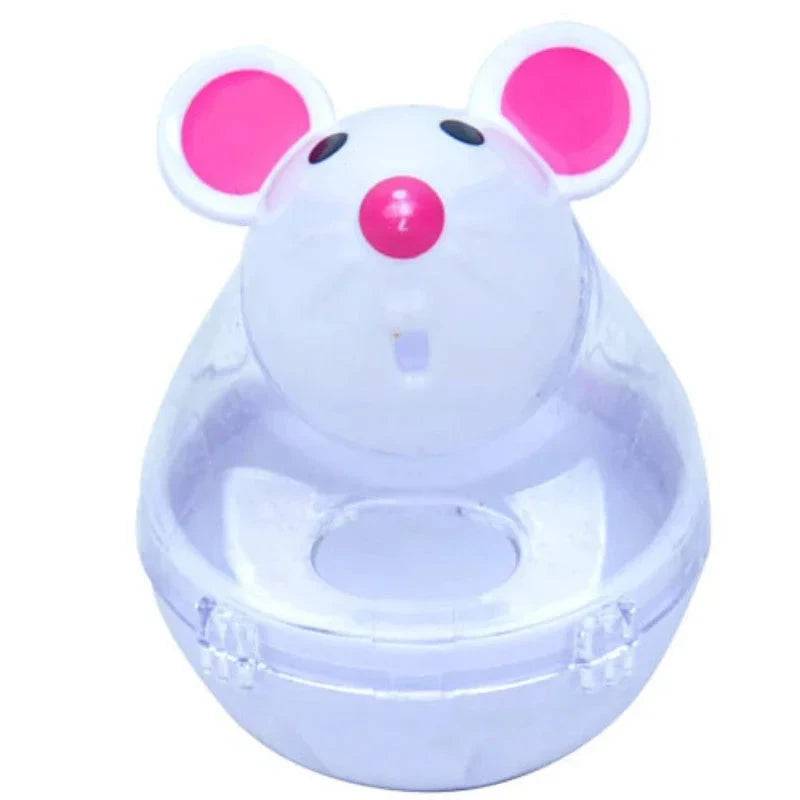 White Mouse Tumbler Leak Food Feeder Pet Puzzle Cartoon Cats Toy Leakage Ball Kitten Interactive Toys Slow Feeding Pet Supplies - TrendyPet's Zone