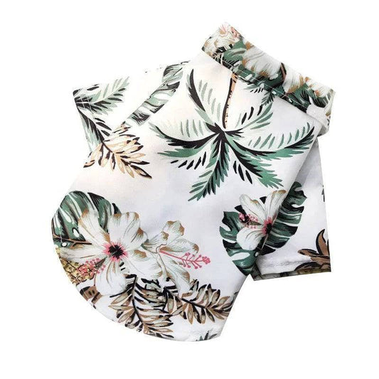 White Pet Hawaiian Beach Style T-Shirts Thin Breathable Summer Clothes for Small Dog Puppy Pet Cat Kitten Vest - TrendyPet's Zone