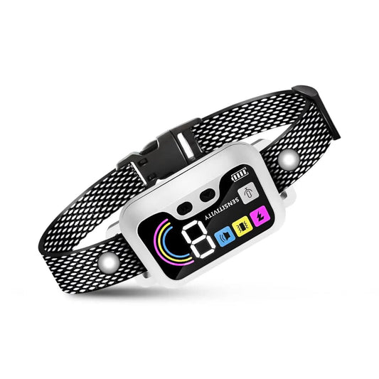 White Smart Anti Barking Collar for Small Medium Large Breed Dogs Rechargeable Puppy Bark Collar with 4 Training Modes & 8 Adjustable Sensitivity - TrendyPet's Zone