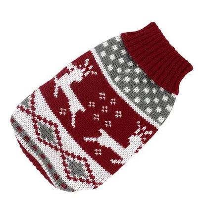 Wine Red Deer Cat Kitten Sweater Winter Warm Clothes For Small Medium Dogs Coat Pet Outfit - TrendyPet's Zone