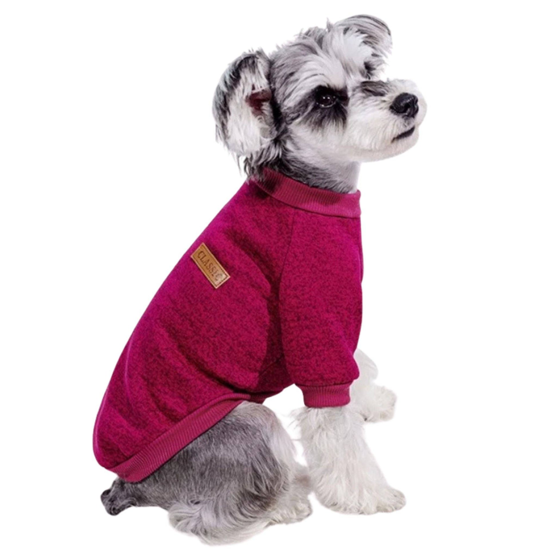 Wine Red Warm Winter Dog Clothes Classic Pet Sweatshirt Vest - TrendyPet's Zone