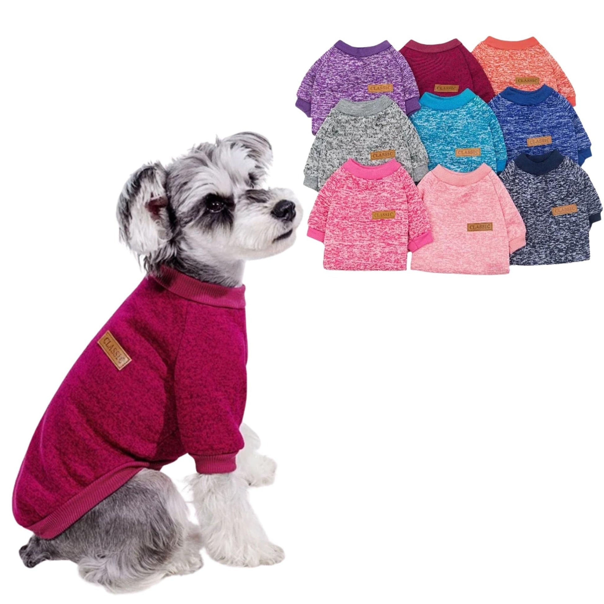 Wine Red Warm Winter Dog Clothes Classic Pet Sweatshirt Vest - TrendyPet's Zone