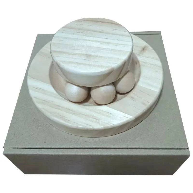 Wooden 2/3 Levels Pet Cat Tower Tracks Disc Intelligence Amusement Double Play Disc Kitten Toys Ball Training Teasing Stick - TrendyPet's Zone