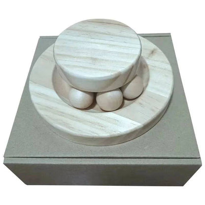 Wooden 2/3 Levels Pet Cat Tower Tracks Disc Intelligence Amusement Double Play Disc Kitten Toys Ball Training Teasing Stick - TrendyPet's Zone