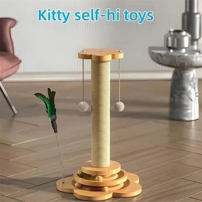 Wooden Cat Turntable Toy Sisal Scratching Balls TrendyPet's Zone