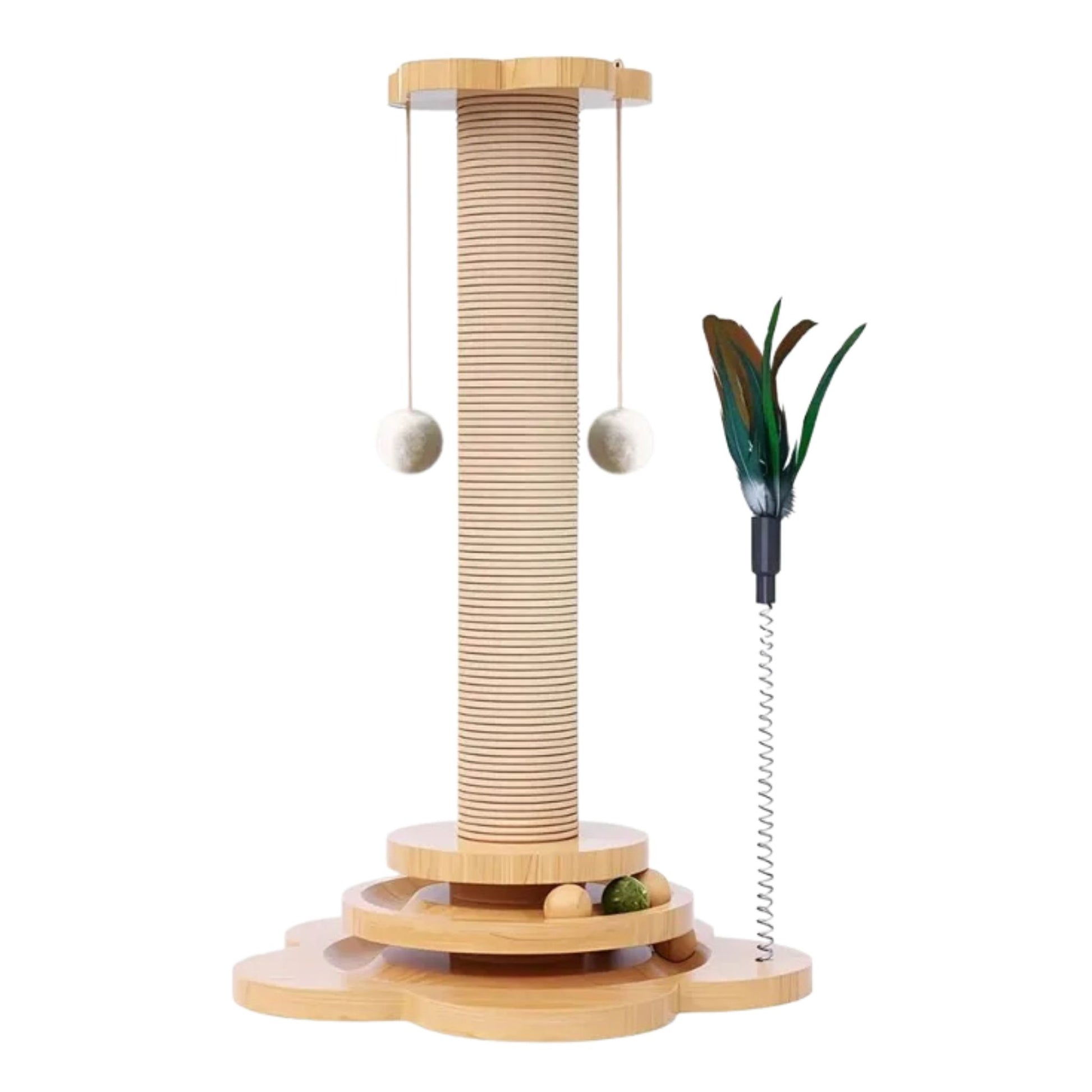 Wooden Cat Turntable Toy Sisal Scratching Balls TrendyPet's Zone