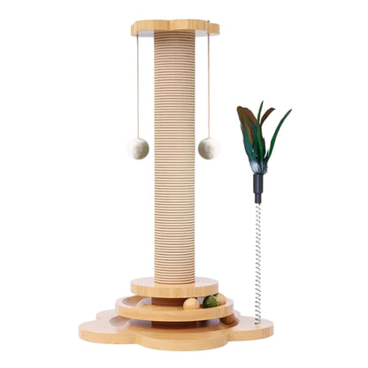 Wooden Cat Turntable Toy Sisal Scratching Balls TrendyPet's Zone