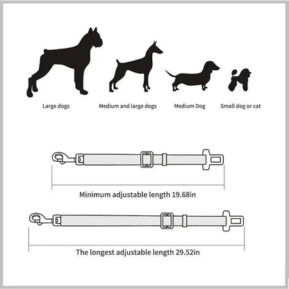 Yellow Base Model Pet Supplies Car Seat Belt Dog Seat Belt Dog Leash Vehicle Belt Adjustable Cushioning Elastic Reflective Safety Rope for Dog Cat - TrendyPet's Zone