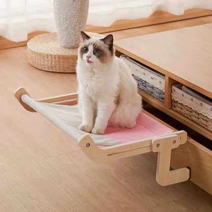 Yellow Cat Hammock Hanging Bed Shelf for Cats Perch Wooden Insert Kallax Shelves - TrendyPet's Zone