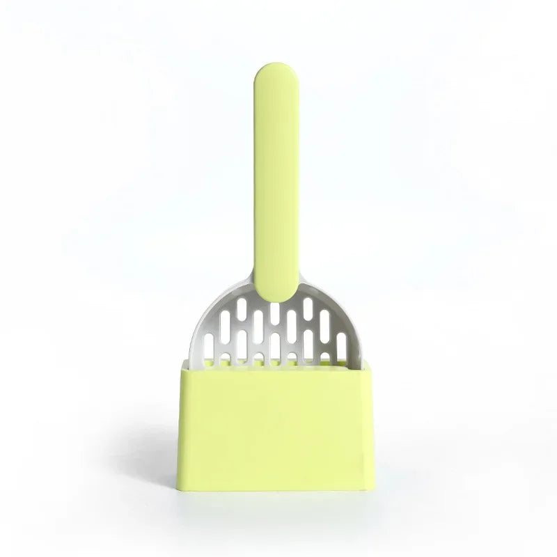 Yellow cat litter scoop set with filter and fine hole design for easy cleaning, by TrendyPet's Zone.