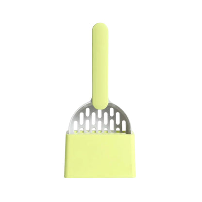 Yellow cat litter scoop set with filter and fine hole design for easy cleaning and waste removal, by TrendyPet's Zone.