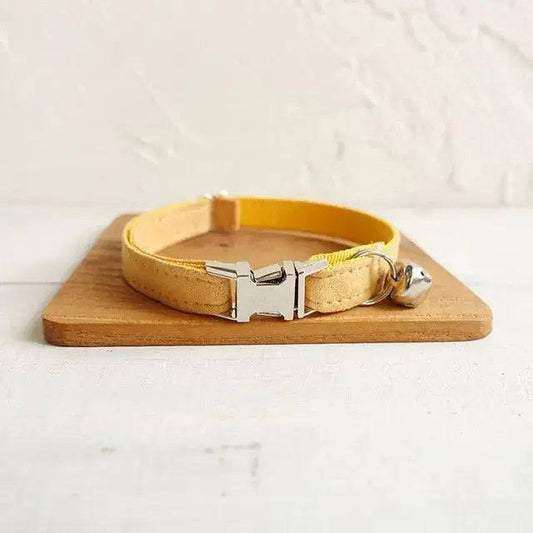 Yellow Cat Small Dog Collar with Bell Personalized Engraving ID Tag Nameplate Kitten Collars Necklace Small Dogs Puppy Bulldog Chihuahua Yorshire TRENDYPET'S ZONE