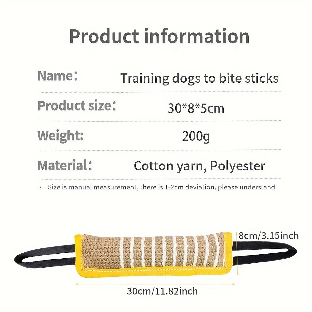 Yellow dog bite tug toy from TrendyPet's Zone, designed for dental health and teething relief, made for active dogs.