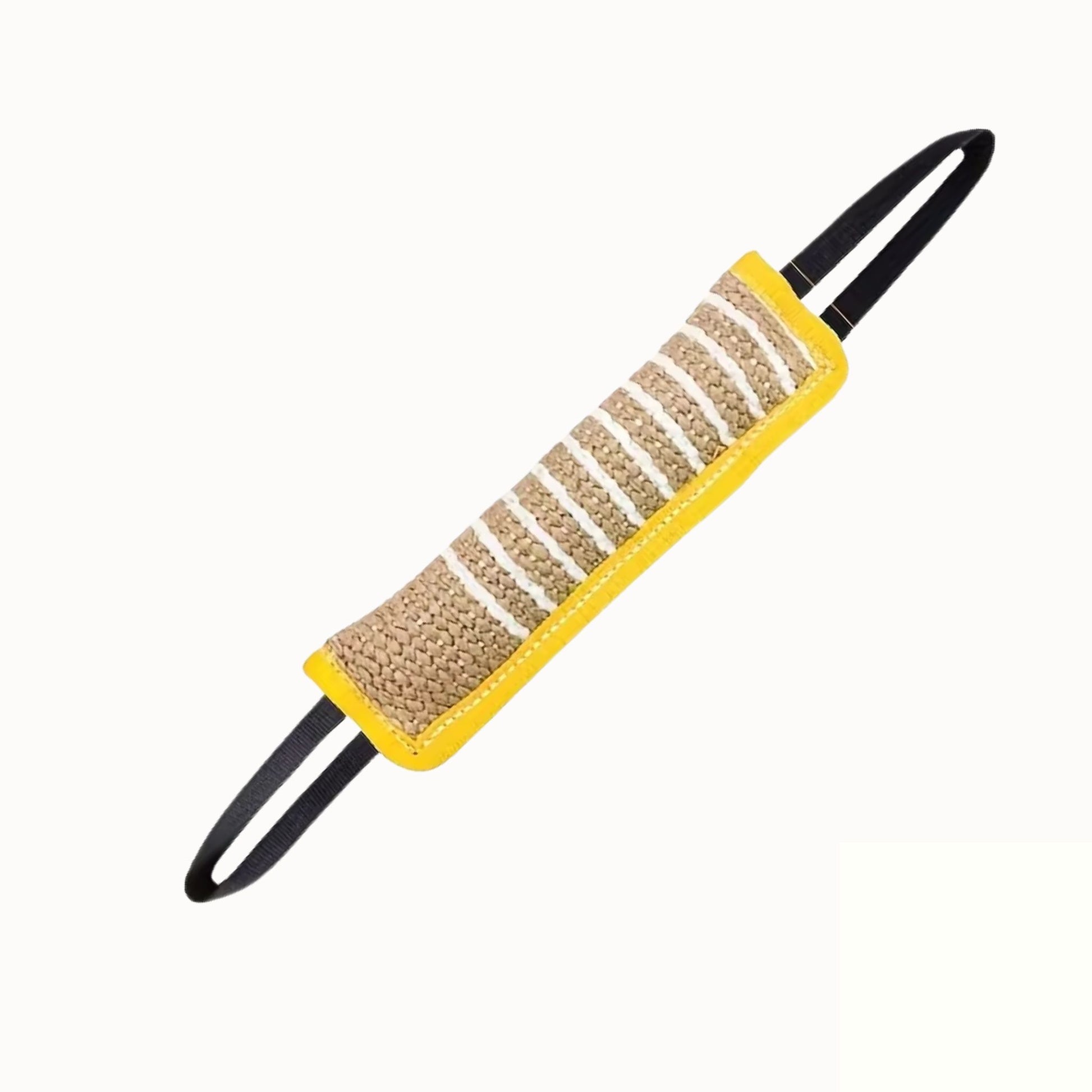 Yellow dog bite tug toy from TrendyPet's Zone, designed for dental health and teething relief for dogs.
