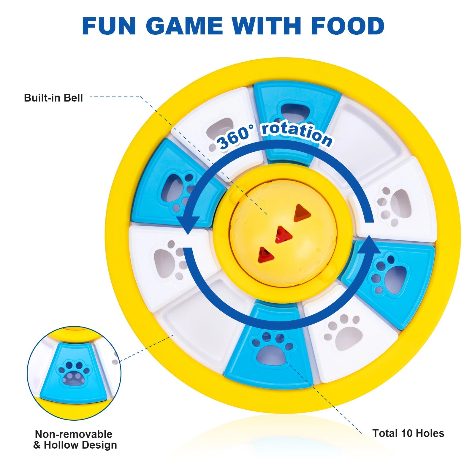 Yellow dog puzzle feeder toy by TrendyPet's Zone, designed as a slow eating bowl and IQ training treat dispenser for dogs.