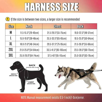 Yellow Dog Sledding Harness Reflective Pet Skijoring Harness Waterproof Big Large Dogs Weight Pulling Vest For Pet Training - TrendyPet's Zone