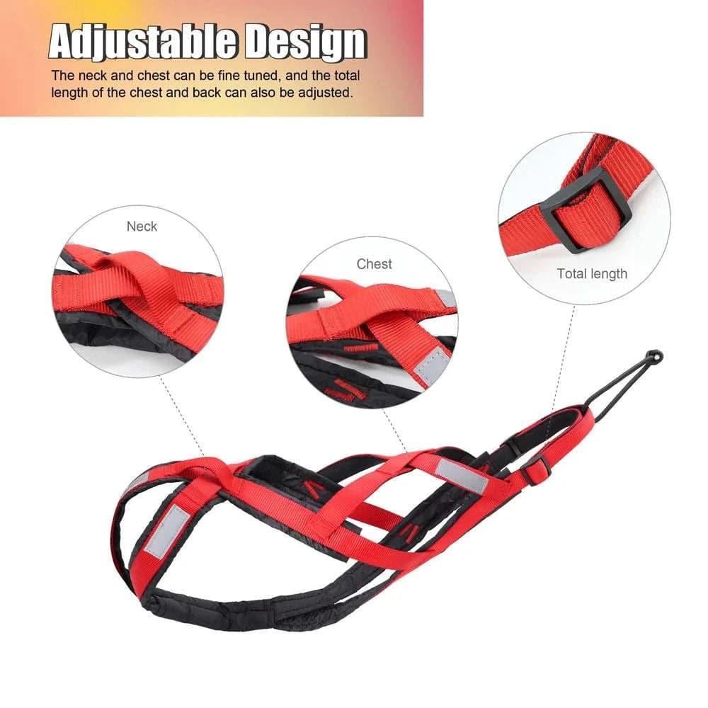 Yellow Dog Sledding Harness Reflective Pet Skijoring Harness Waterproof Big Large Dogs Weight Pulling Vest For Pet Training - TrendyPet's Zone