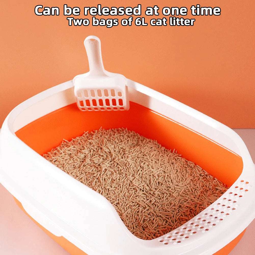 Yellow Half Closed High-Capacity Cat Litters Box Anti-splash Durable For Home Indoor - TrendyPet's Zone