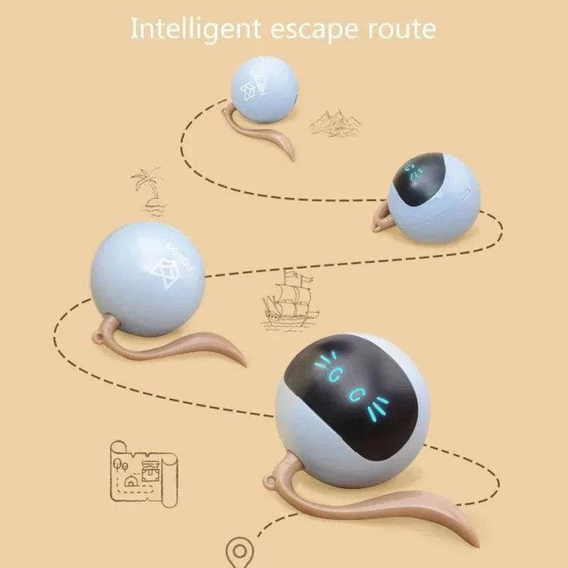 Yellow Interactive Smart Cat Toy Colorful LED Self Rotating Pet Ball Toys USB Rechargeable Kitten Automatic Ball Toys Cat Accessories - TrendyPet's Zone